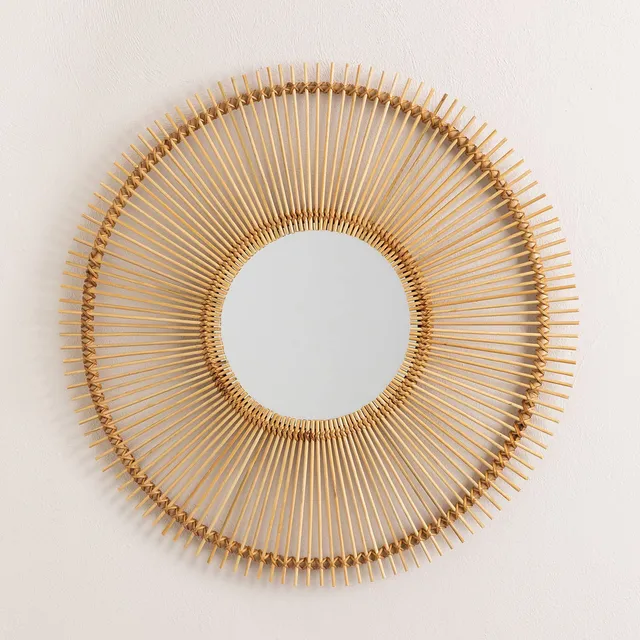 Sklum Biok specchio rotondo da parete rattan 60 cm