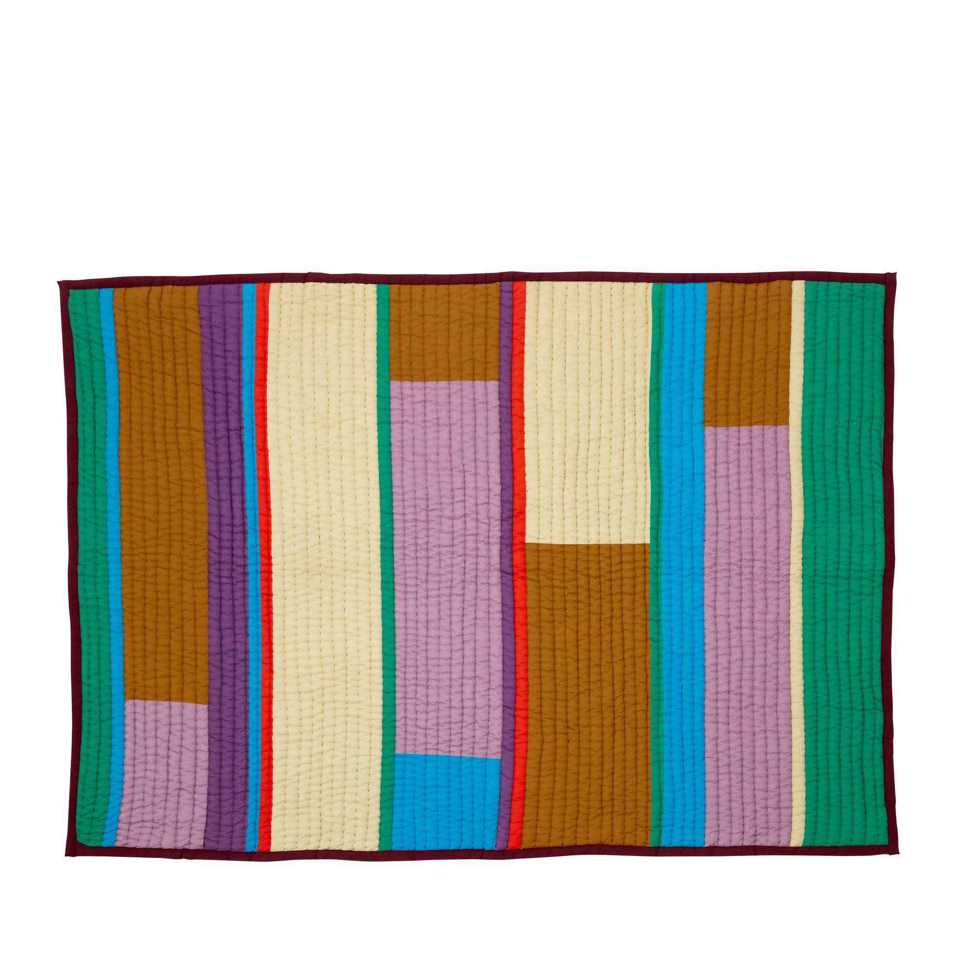Bambua Pavilion Plaid Block coperta cotone bordeaux 140x200