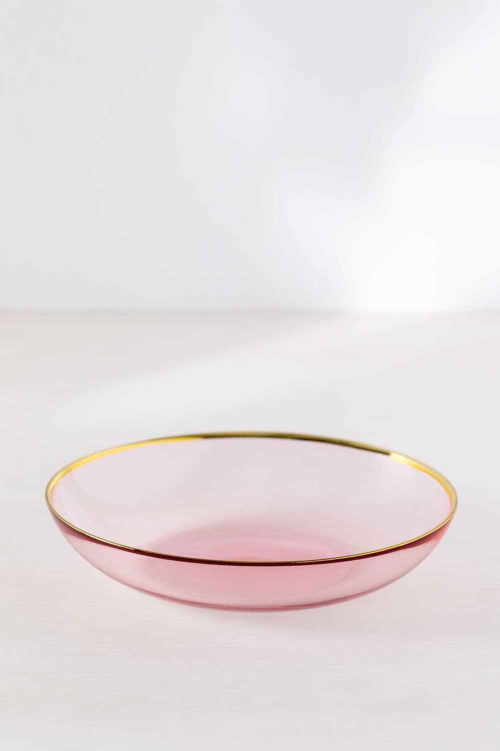 Sklum Candy Set 4 Piatti Fondi Vetro Rosa Oro Ø21