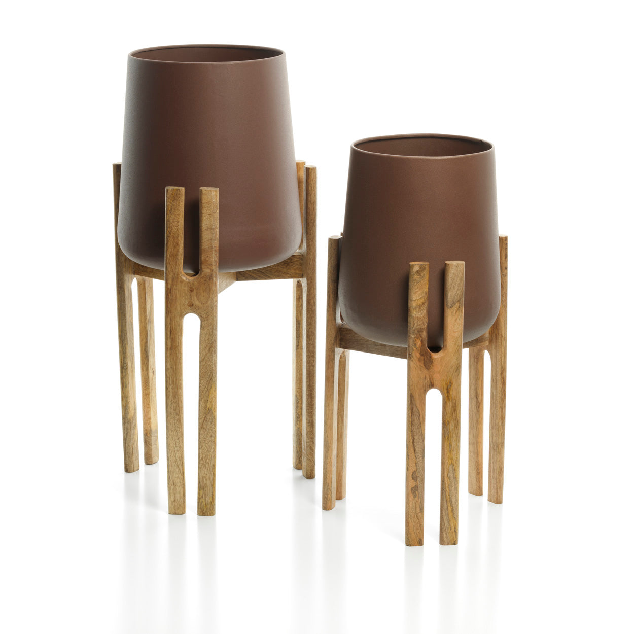 Bambua Forked Root Portavaso Marrone L