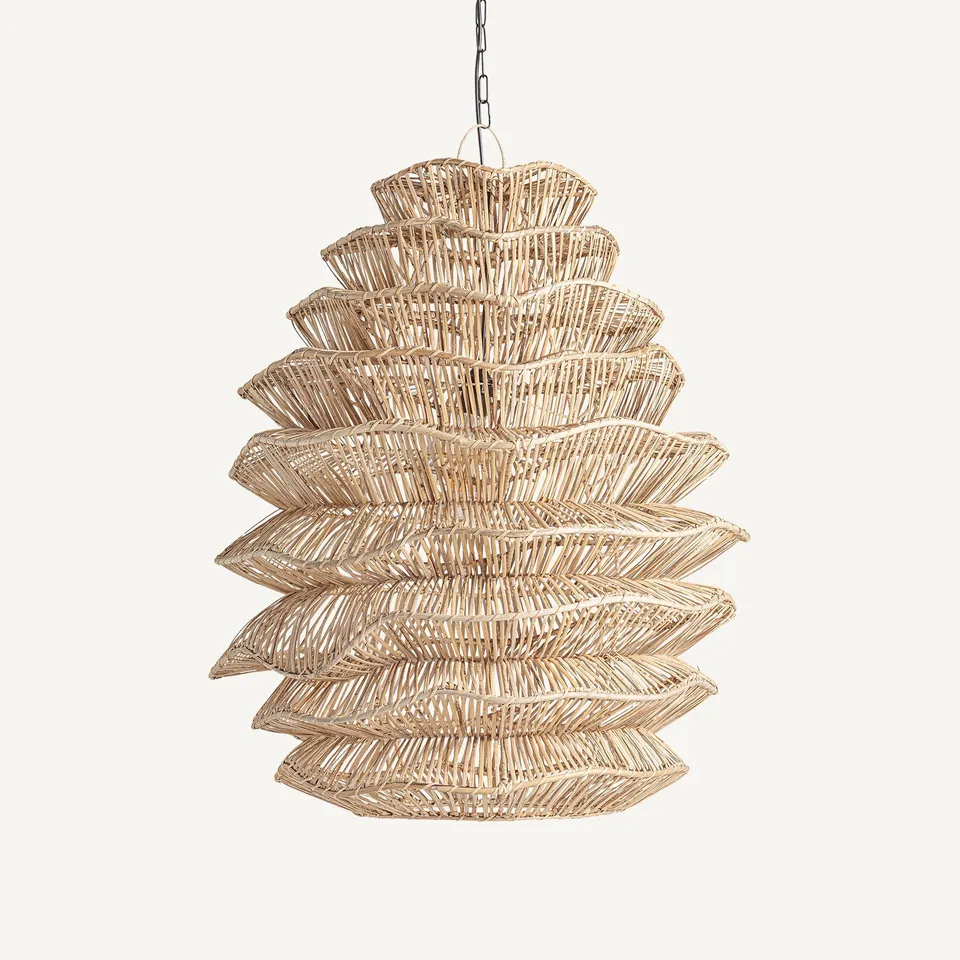 Bambua lampadario rattan intrecciato grande naturale