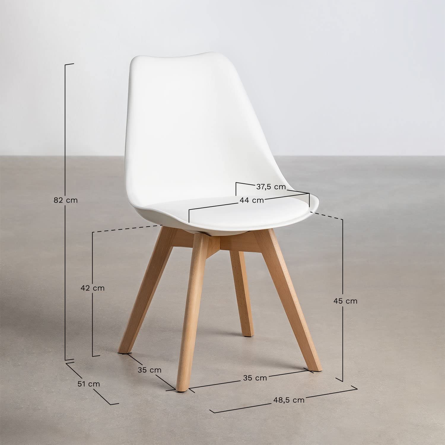 Sklum Nordiche Set 2 Sedie da Pranzo in Polipropilene