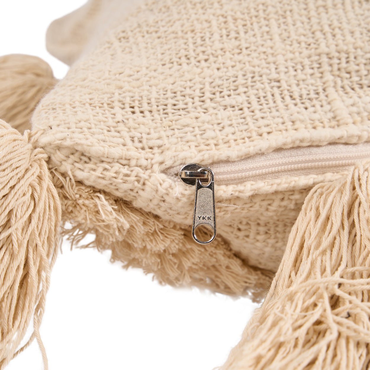 Bambua Nomad federa cuscino crema cotone con nappe