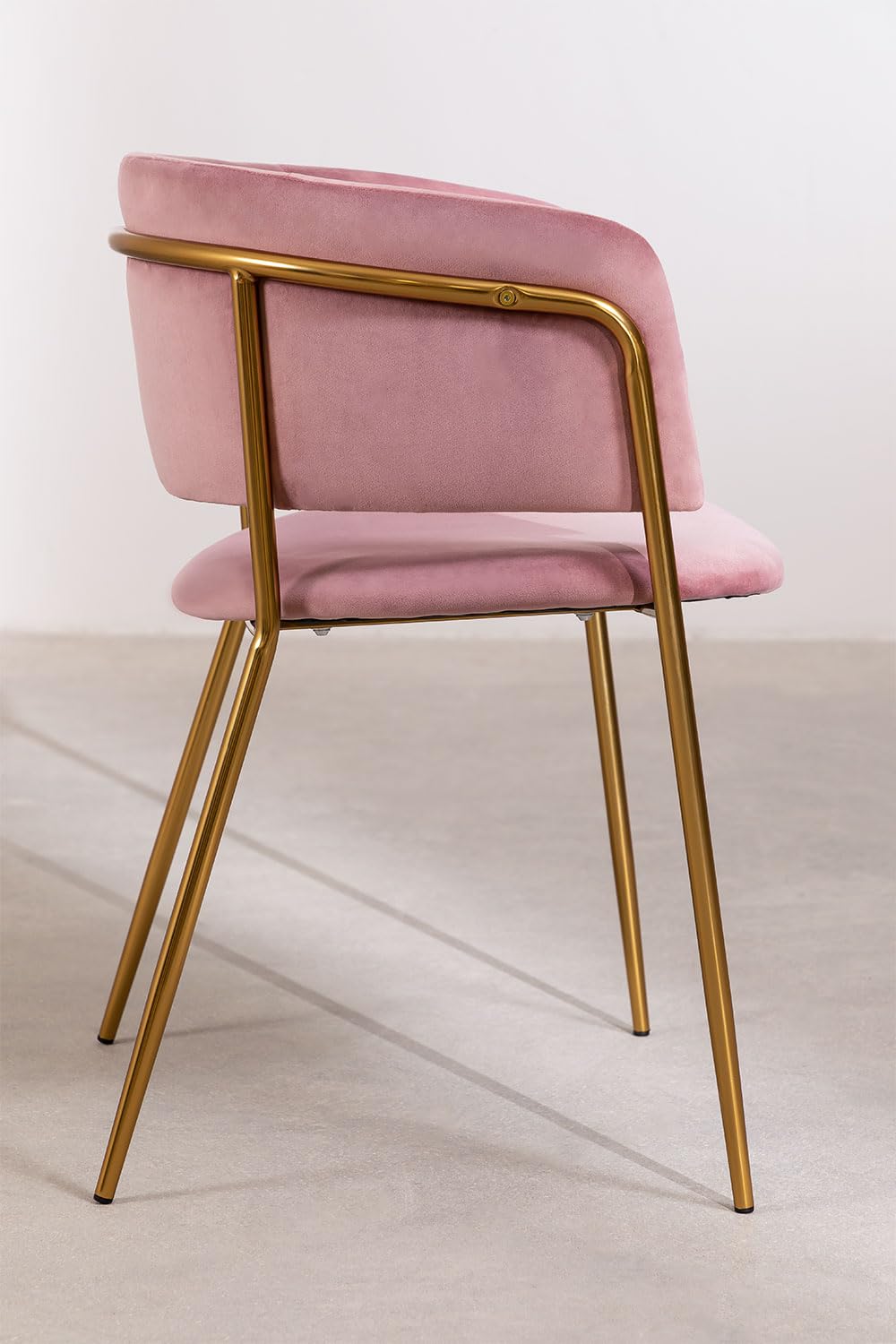 Sklum Nalon Style Sedia Pranzo Velluto Rosa Dorato