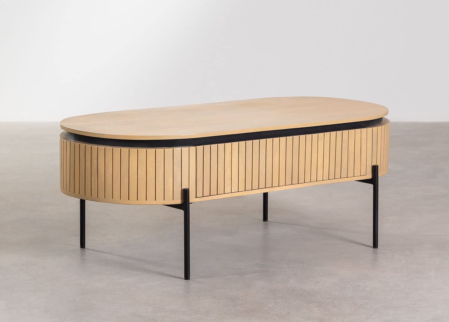 Sklum Anais Tavolino da Caffè Legno Naturale 130 cm Legno Mango