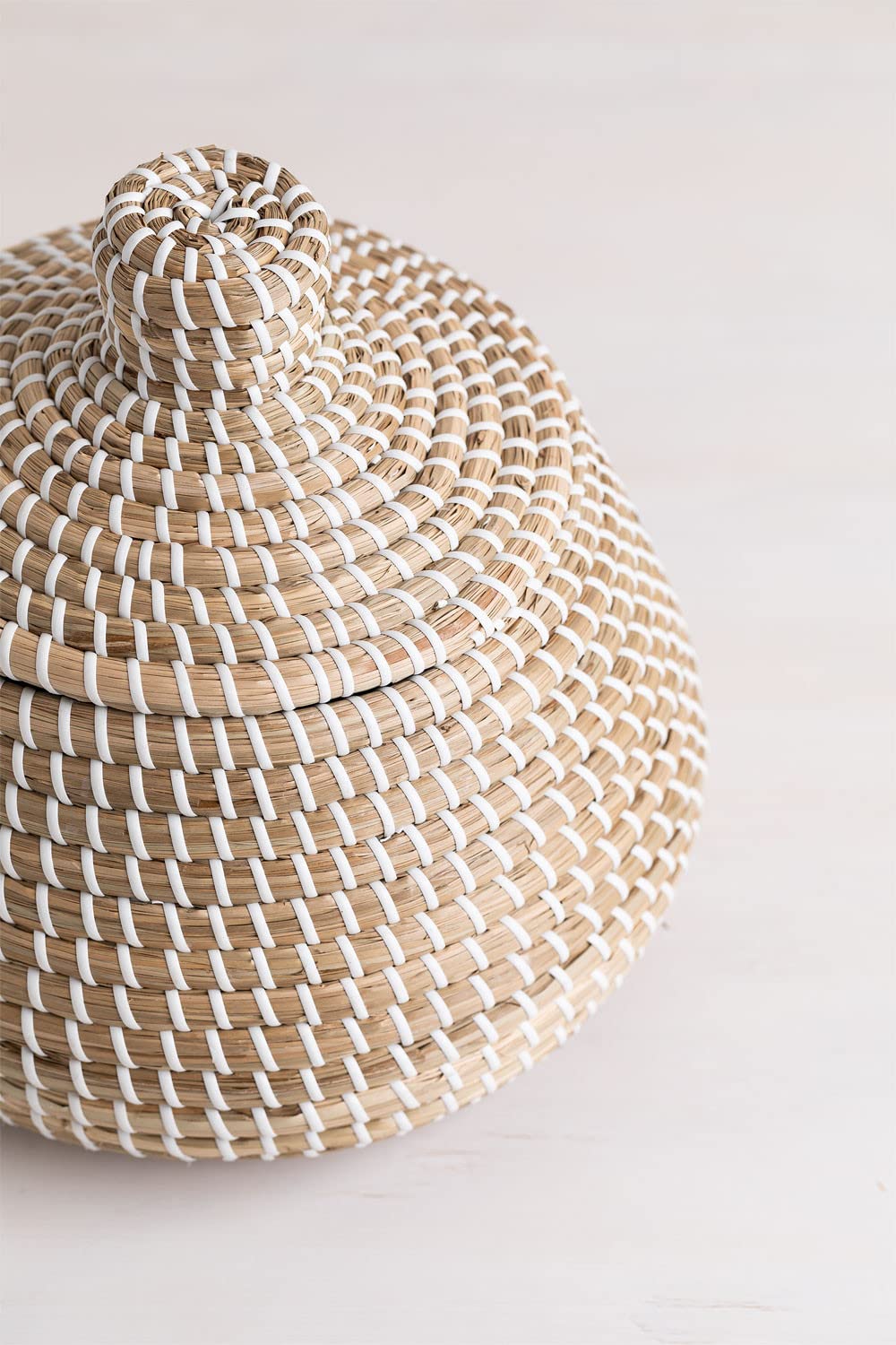Sklum Bastel cestino con coperchio seagrass Ø29 cm