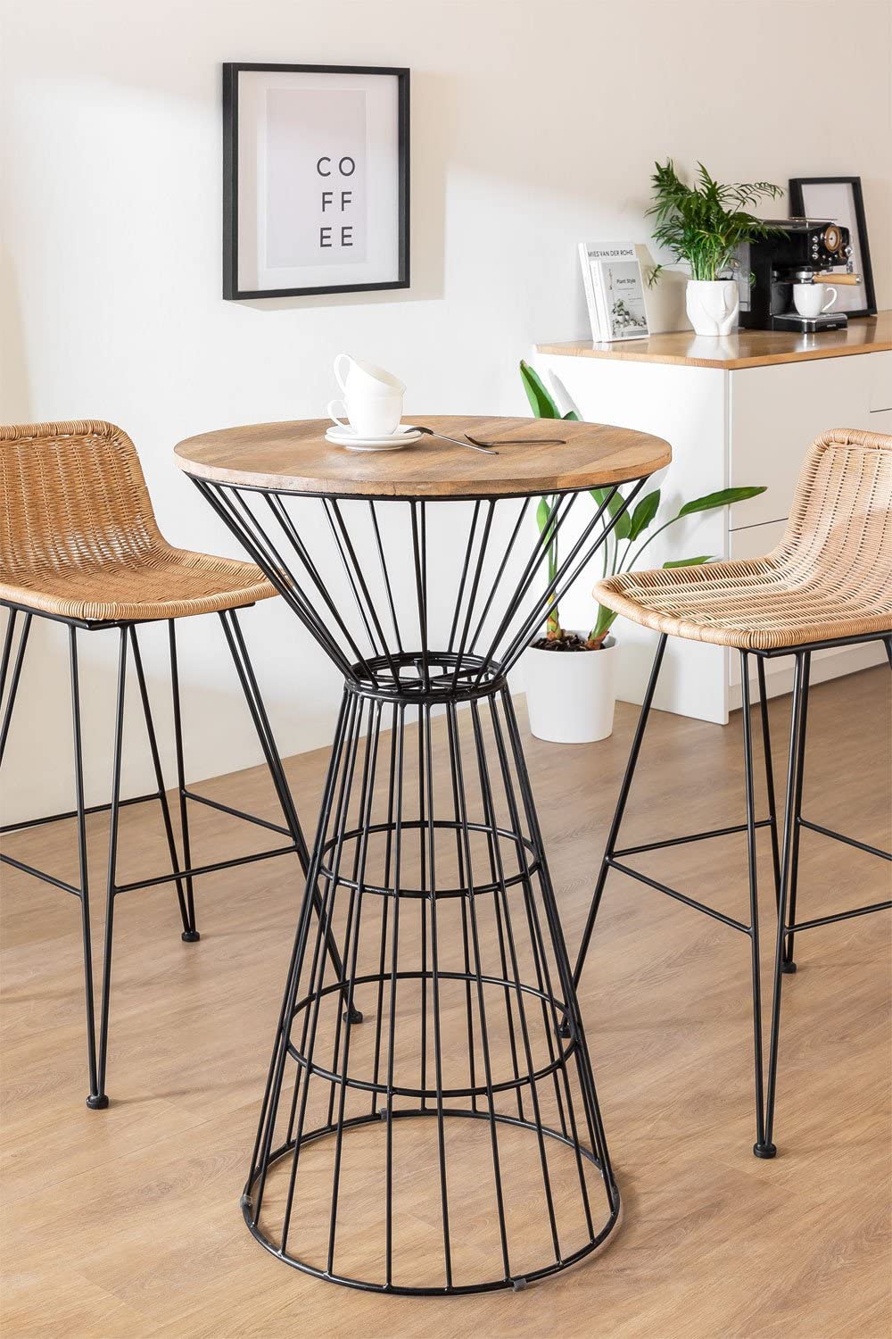 Sklum Bienny tavolo bar alto tondo Ø62 cm nero