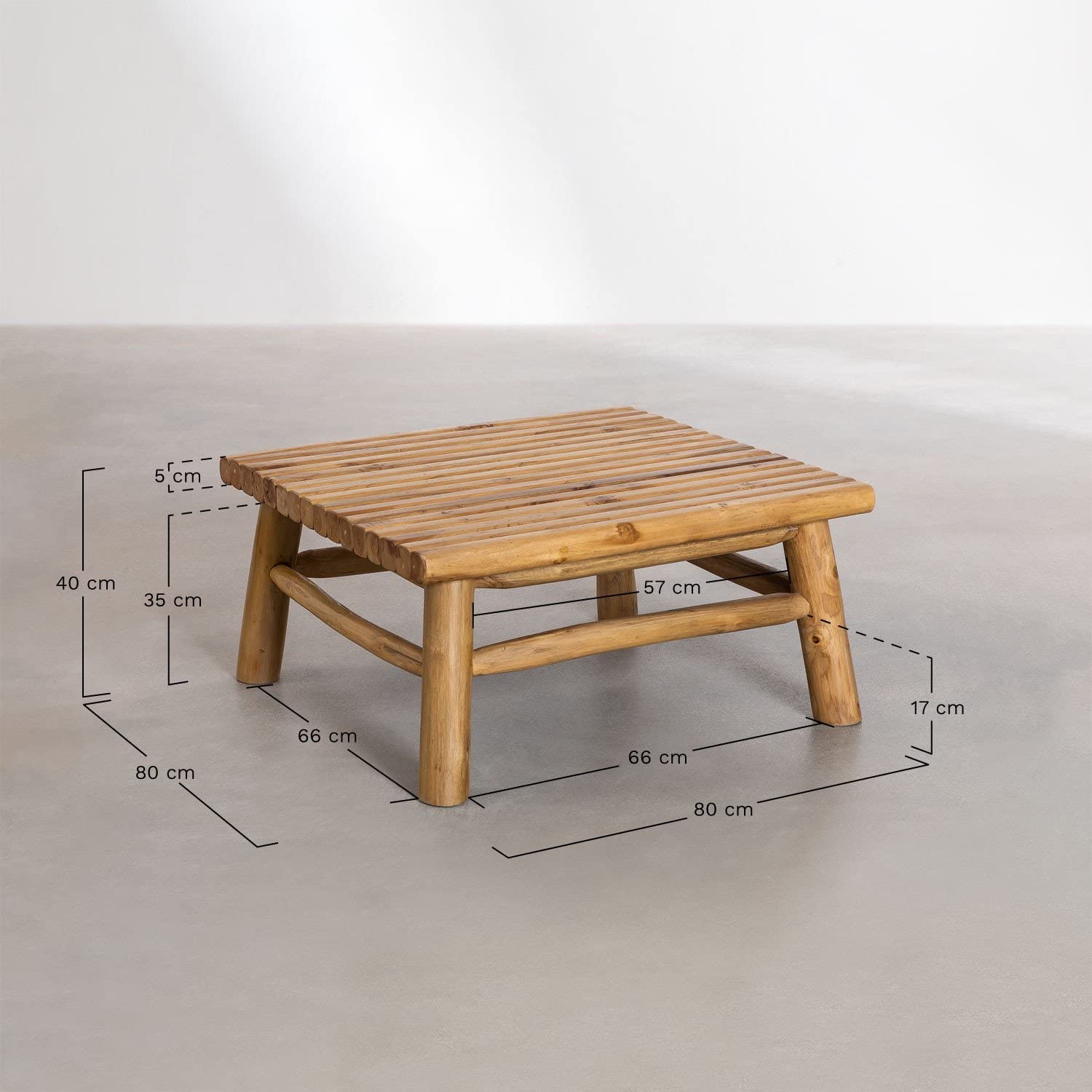 Sklum Narel Style Tavolino quadrato teak 80 cm