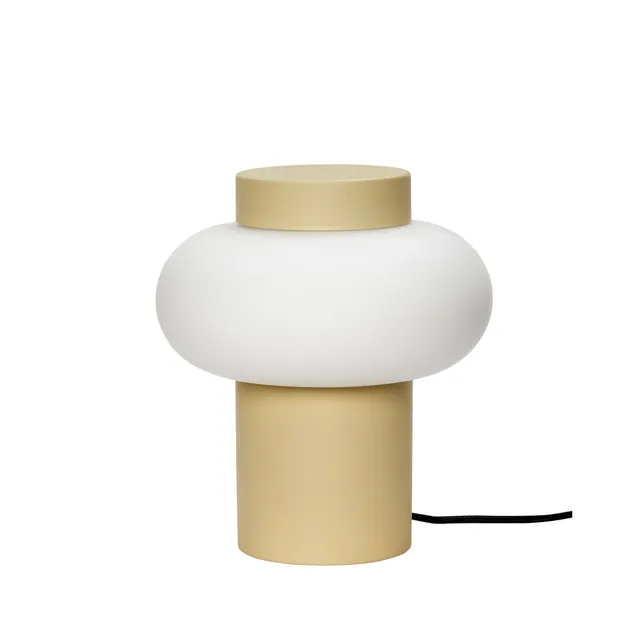 Hübsch Camp lampada tavolo beige vetro E14