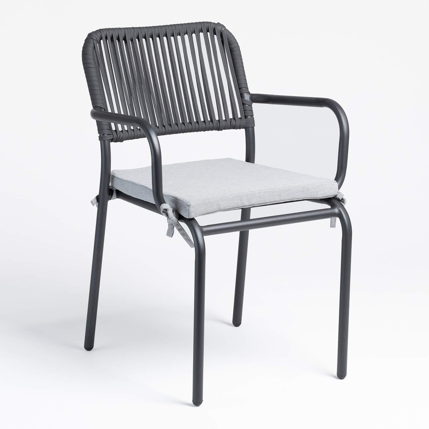 Sklum Arhiza Set 4 Sedie da Giardino Impilabili Grigio Scuro