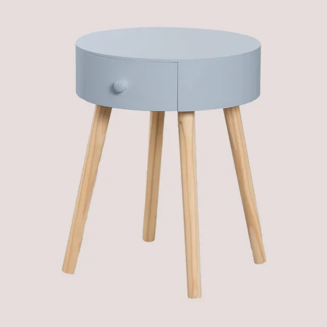 Sklum Lamba comodino legno grigio con cassetto