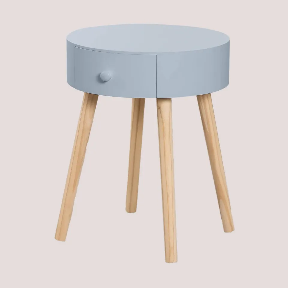 Sklum Lamba comodino legno grigio con cassetto