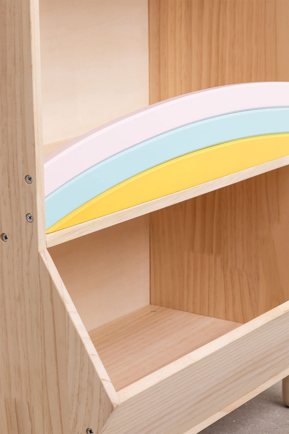 Sklum Rainbow Kids mobiletto legno pino 2 scomparti