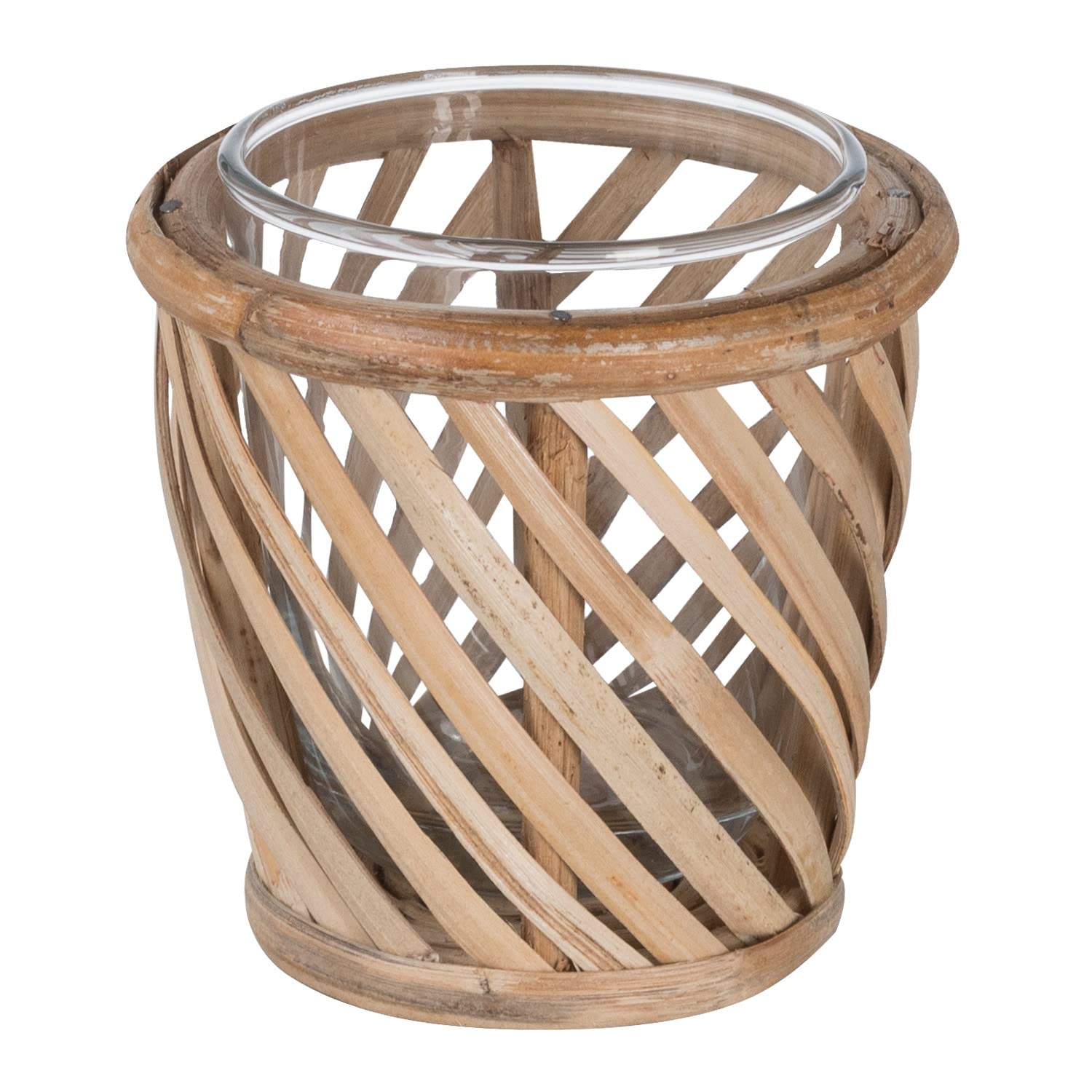 Sklum Cocco vaso in bambù marrone naturale Ø9 cm