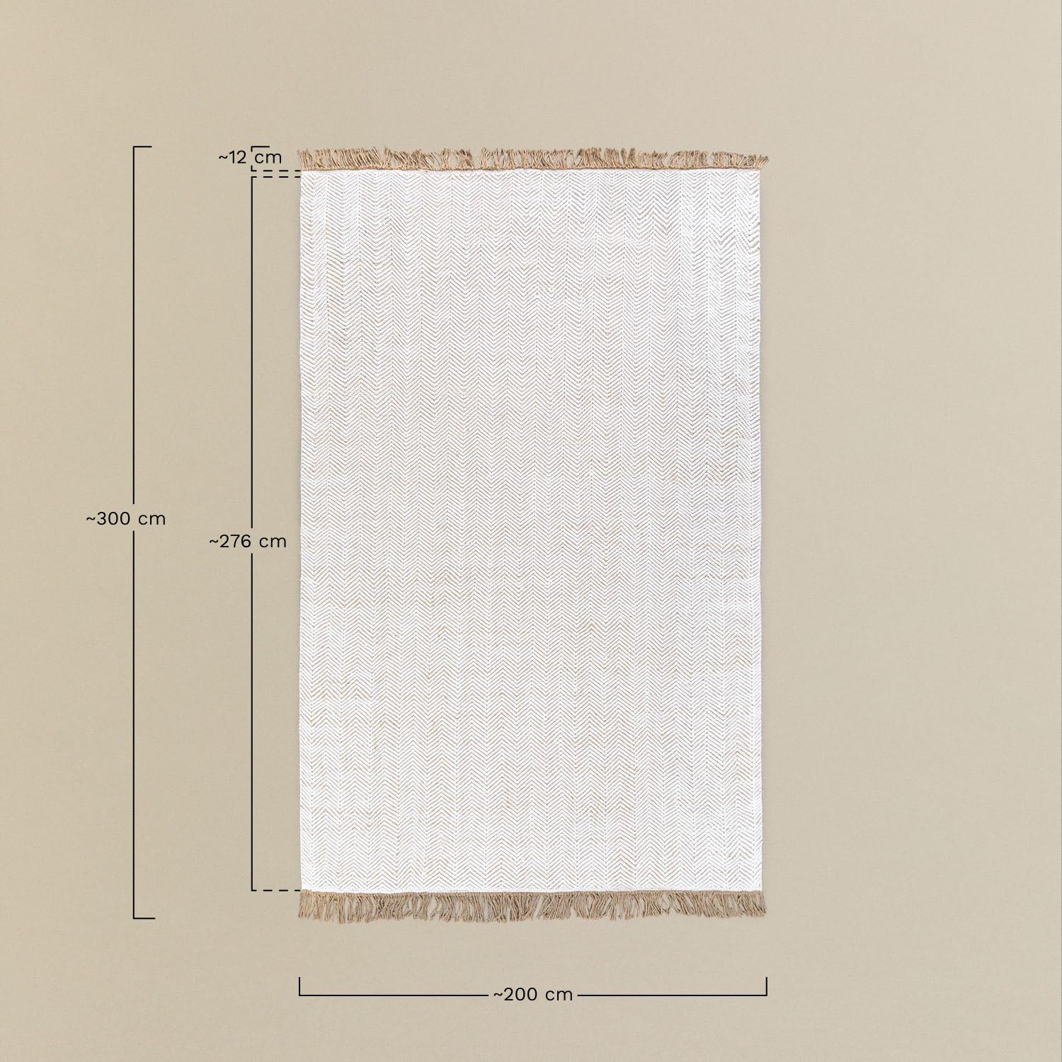 Sklum Maxandra tappeto 300x200 cm in juta zig zag