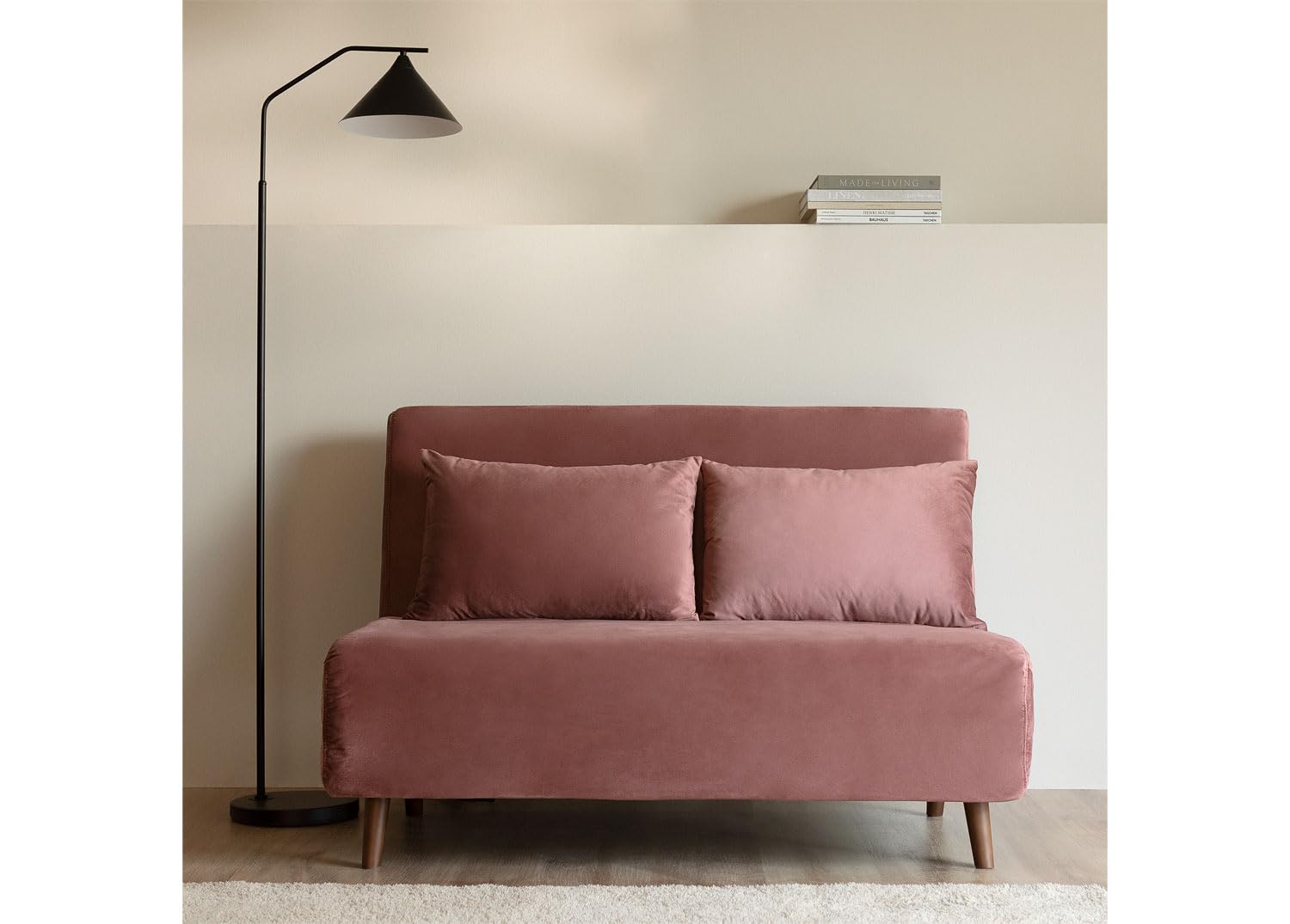Sklum Elen divano letto 2 posti rosé velluto