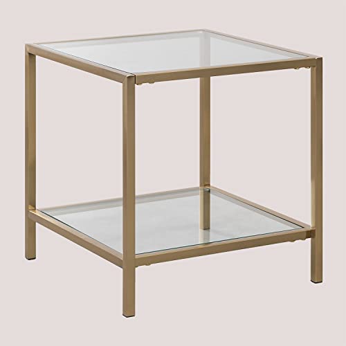 Sklum Amelia Tavolino Vetro Acciaio Oro Opaco 50 cm