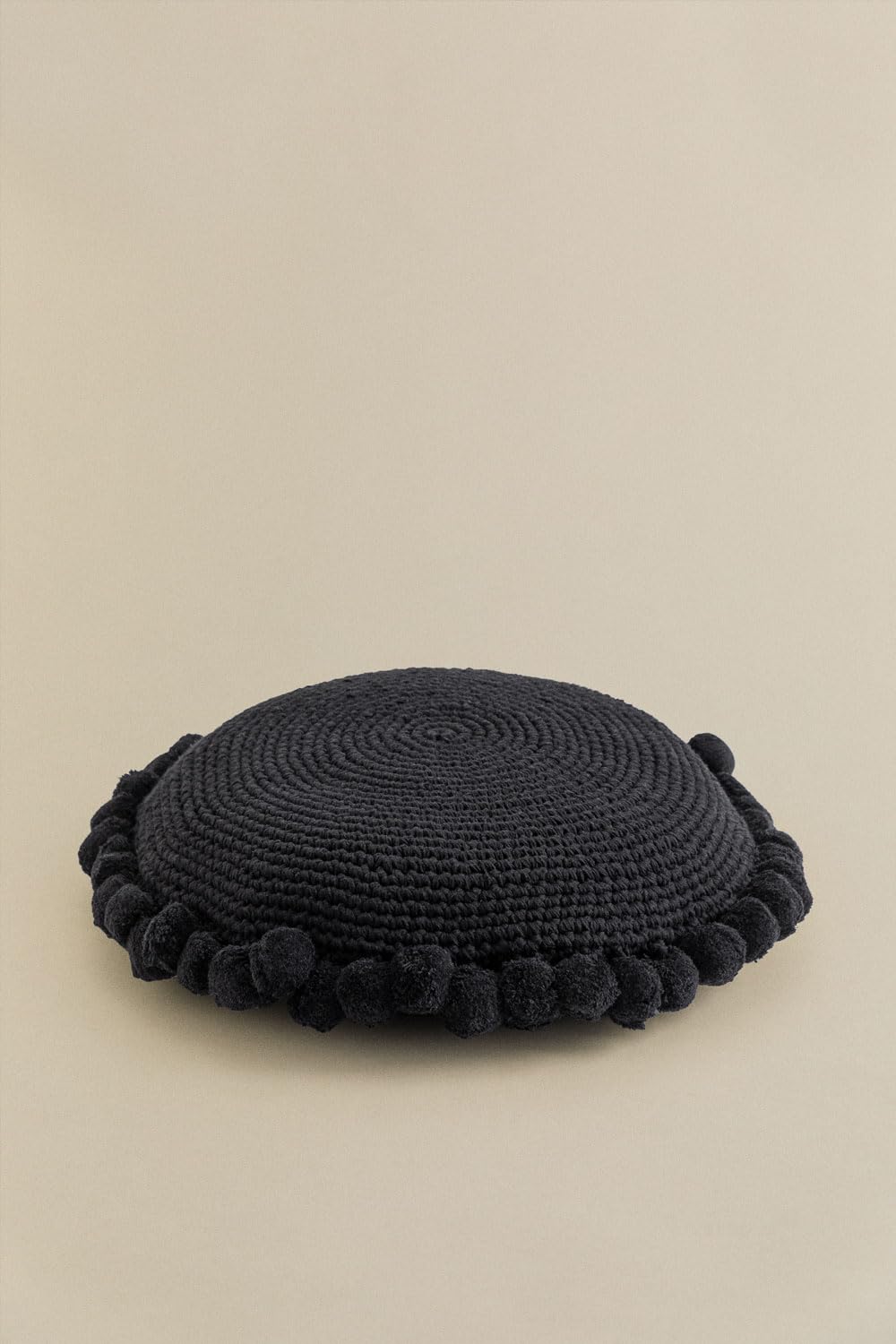 Sklum Yilda cuscino rotondo Ø50 cm cotone con pon pon