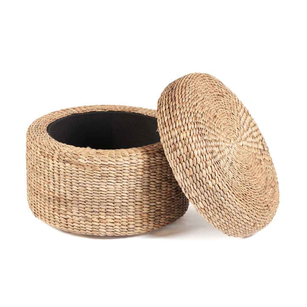 Bambua Circle pouf contenitore tondo naturale