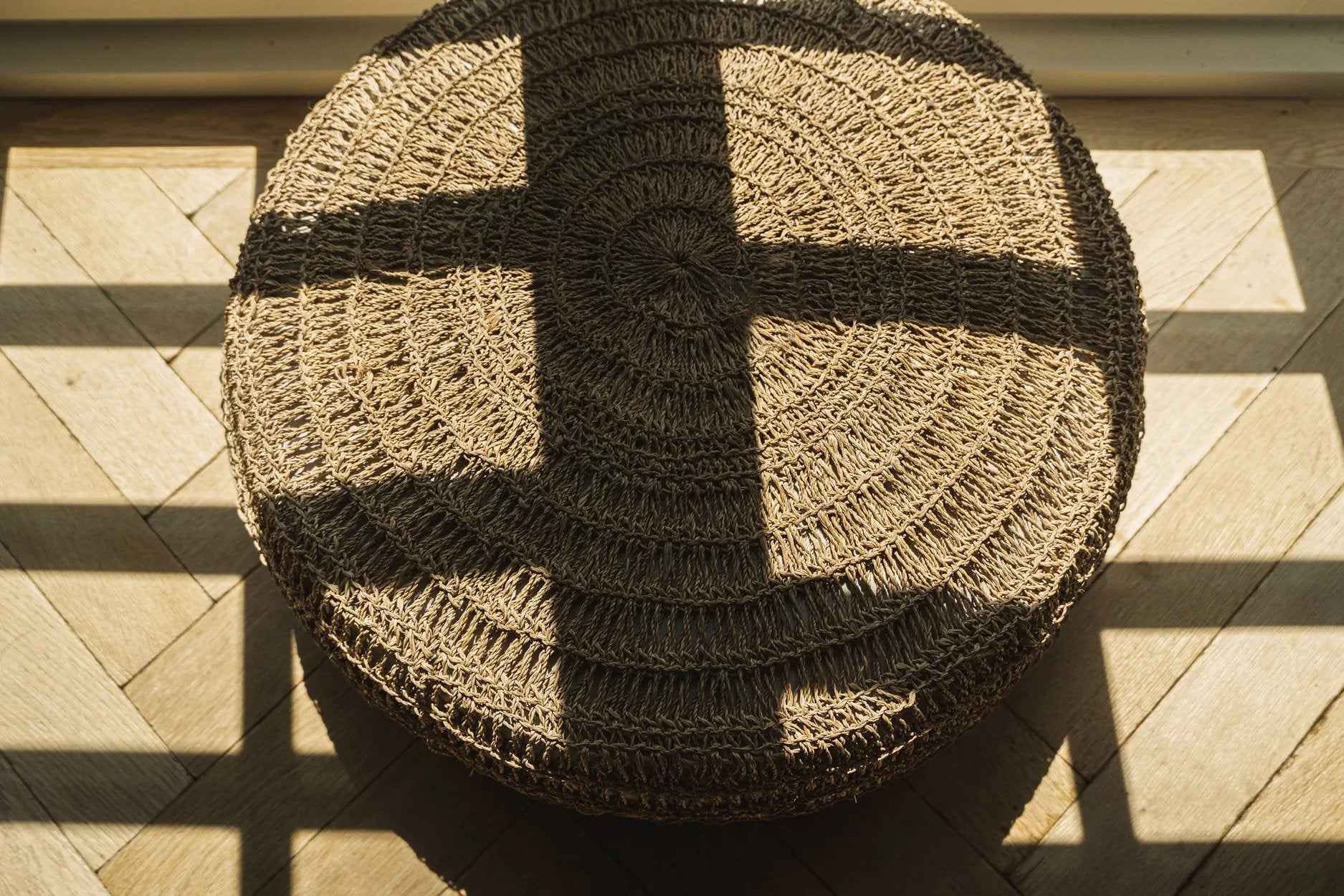 Bambua Seagrass pouf in seagrass naturale M