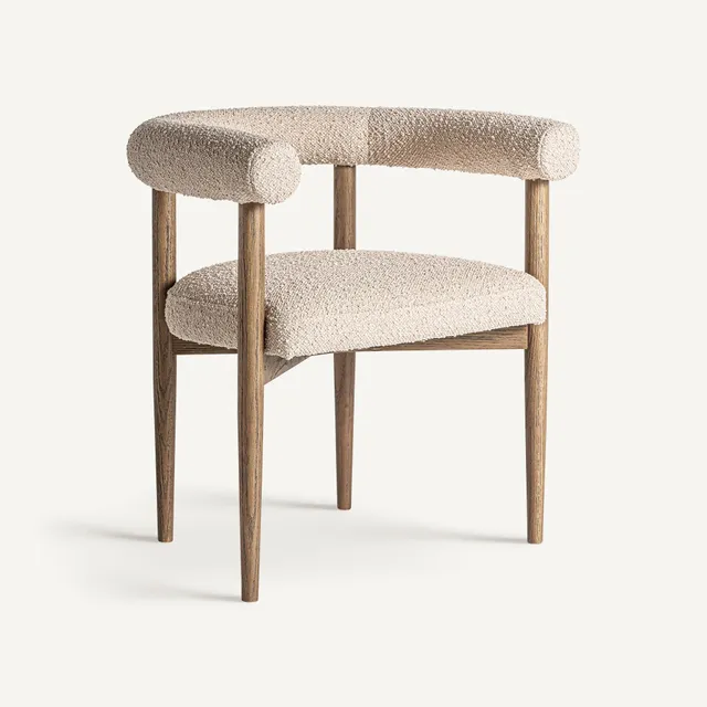 Bambua Bullay sedia bouclé legno frassino