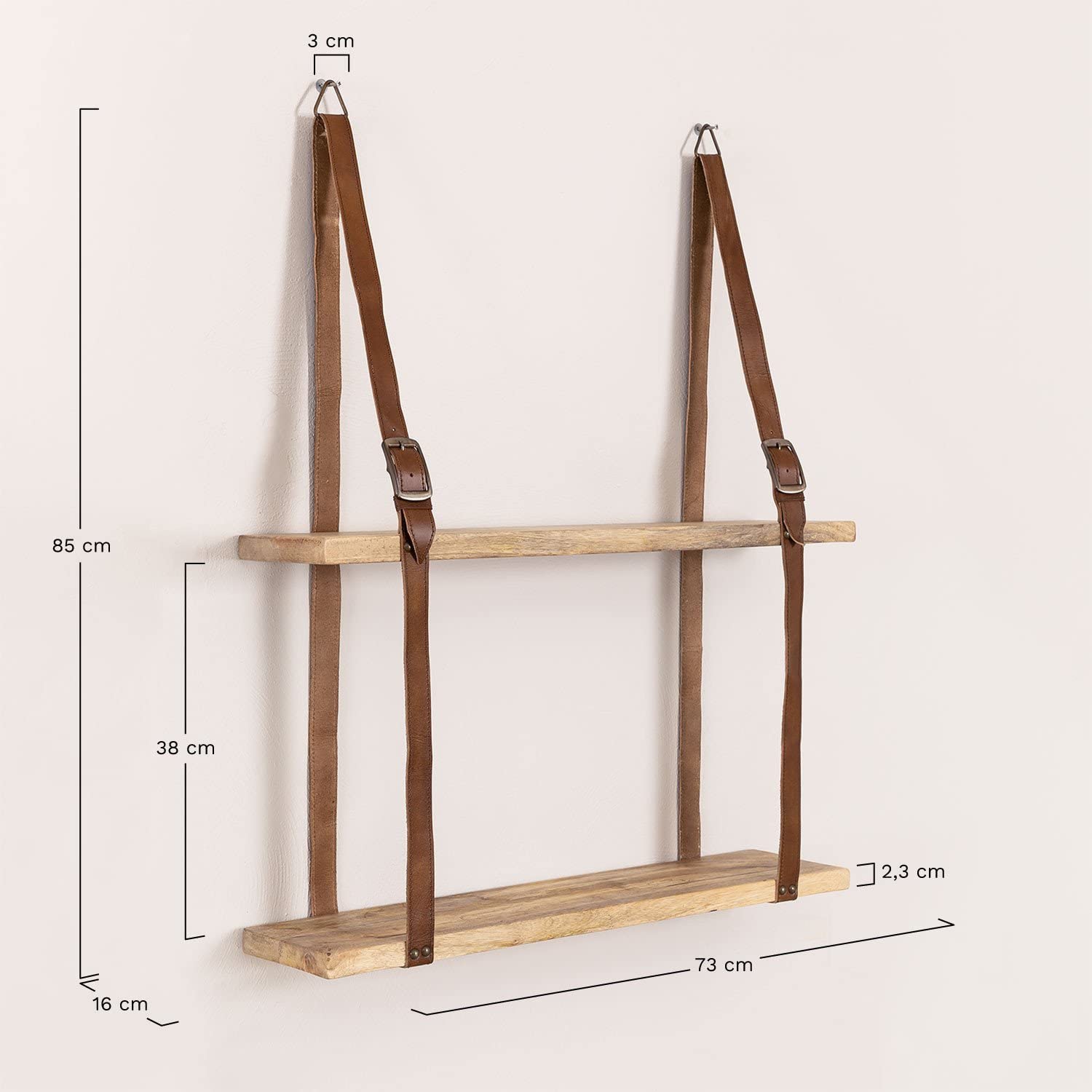 Sklum Belmar scaffale a parete legno naturale 73 cm