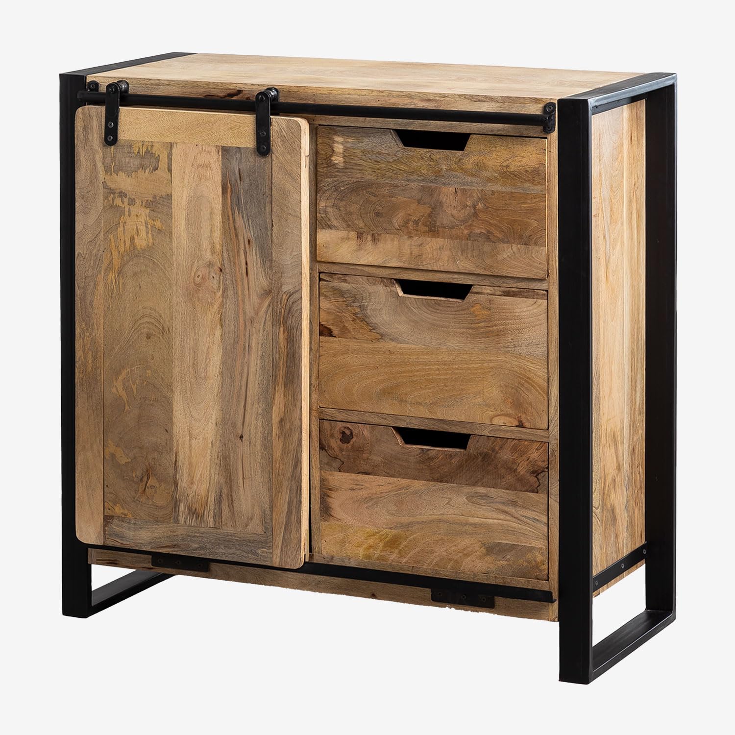 Sklum Kiefer Style credenza legno 90x90 Black Natural