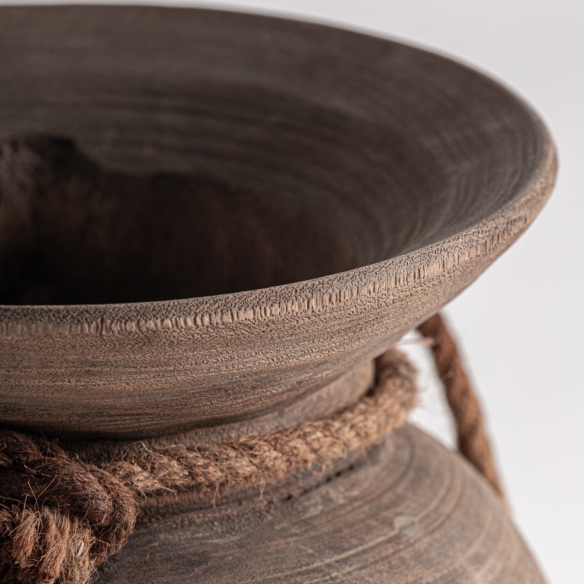 Bambua Zaulle vaso decorativo teak riciclato con iuta