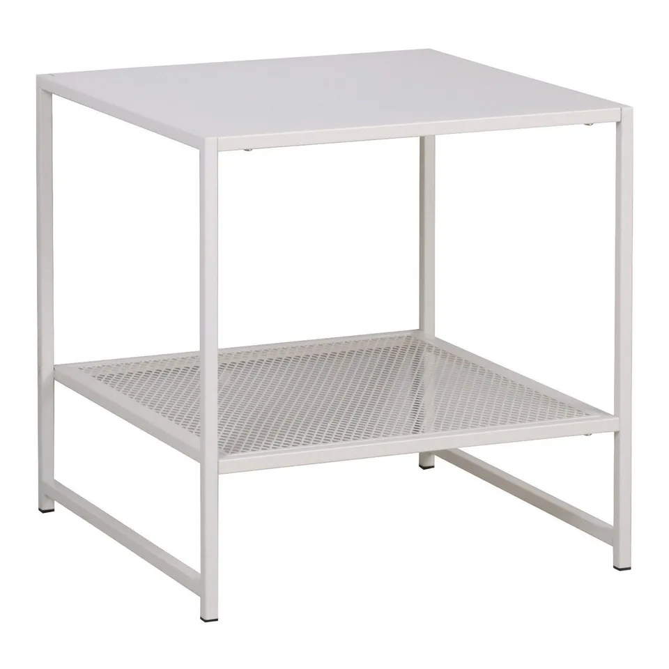 Sklum Thura Tavolino Quadrato Bianco 51 cm Acciaio