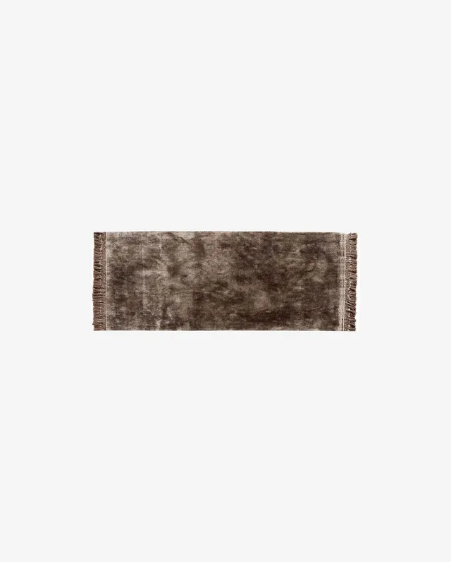 Bambua Noble tappeto 75x200 frange grigio caldo