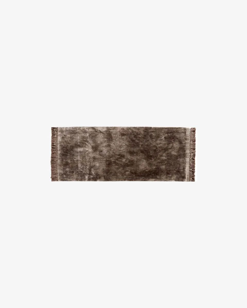 Bambua Noble tappeto 75x200 frange grigio caldo