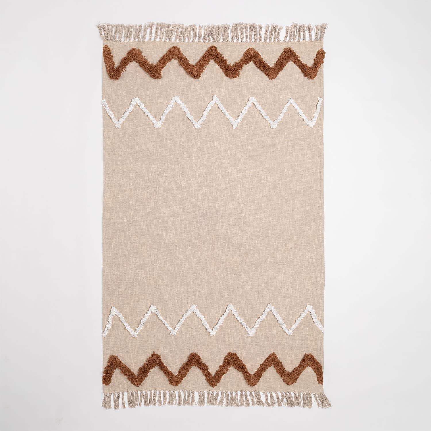 Sklum Esmolyan coperta in cotone 194x108 cm con frange