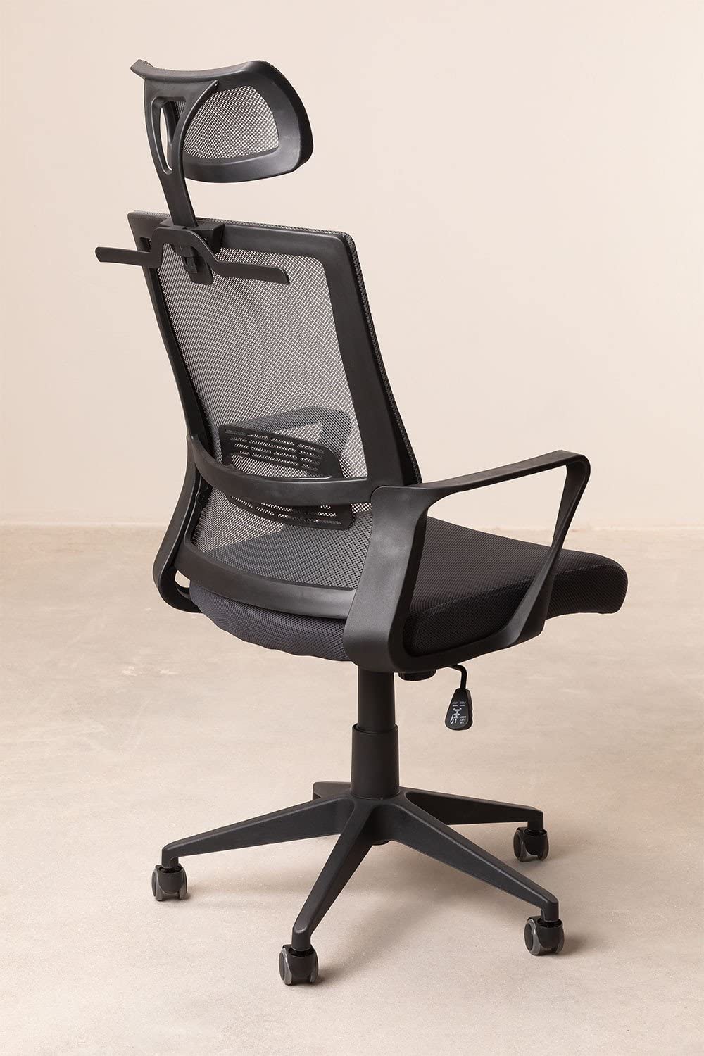 Sklum Teill Black Sedia Ufficio con Ruote Poggiatesta