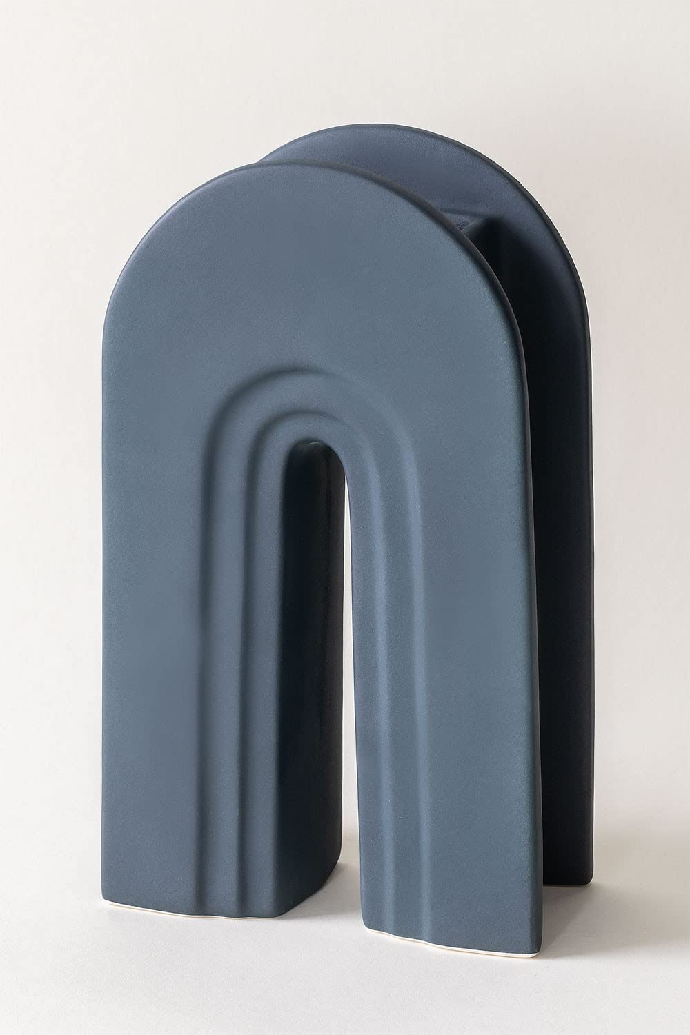 Sklum Lernig vaso in ceramica blu turchese h 26,5 cm