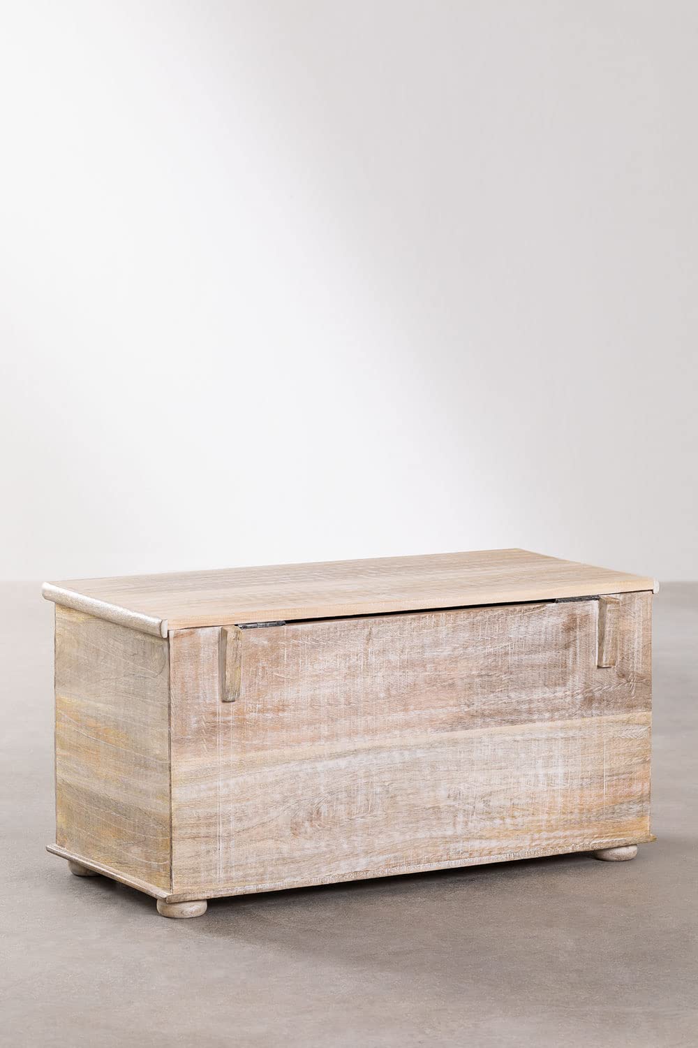 Sklum Songos baule legno mango 71,5 cm bianco vintage