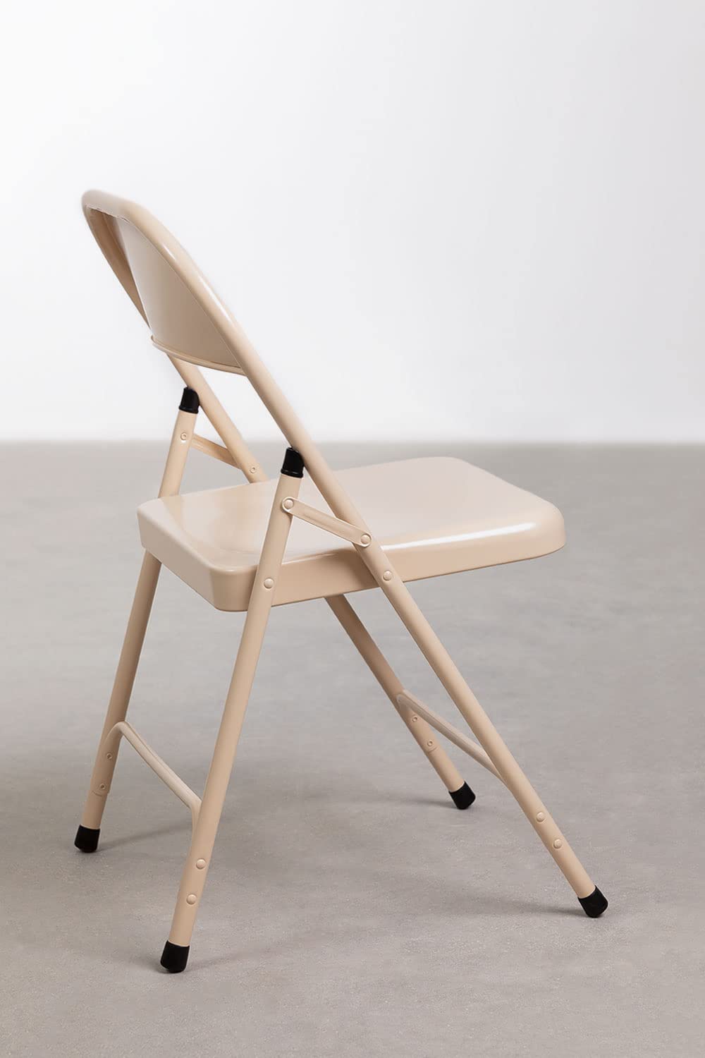 Sklum Ukla set 2 sedie pieghevoli beige lino acciaio