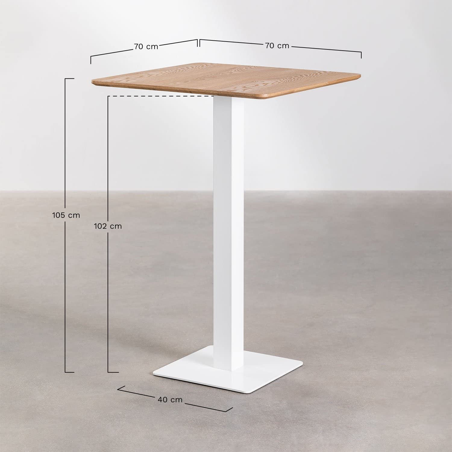 Sklum Espresso Bianco tavolo alto 70 cm frassino