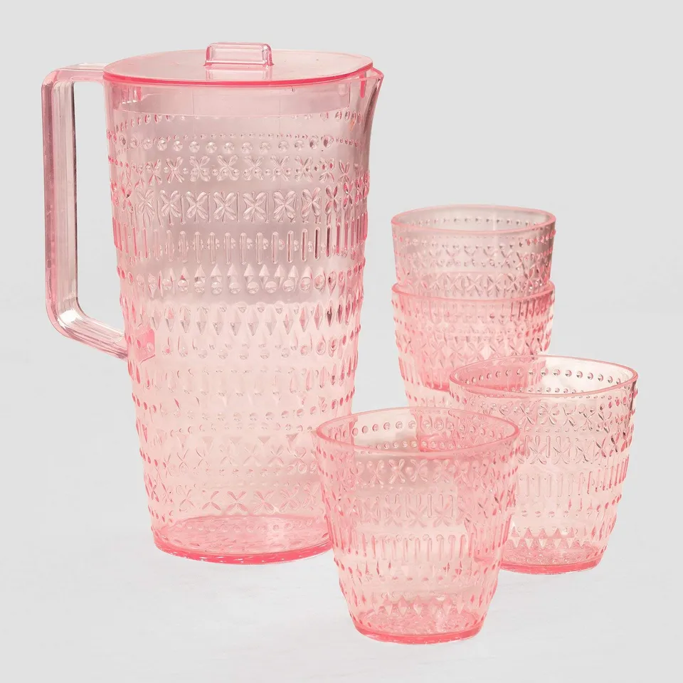 Sklum Brandon Caraffa 2L con 4 Bicchieri 40cl Rosa