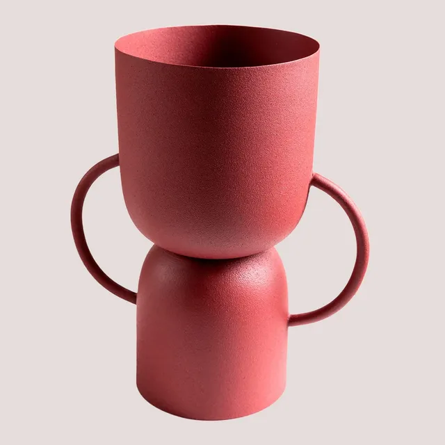 Sklum Rob vaso in metallo rosso granata Ø20 cm
