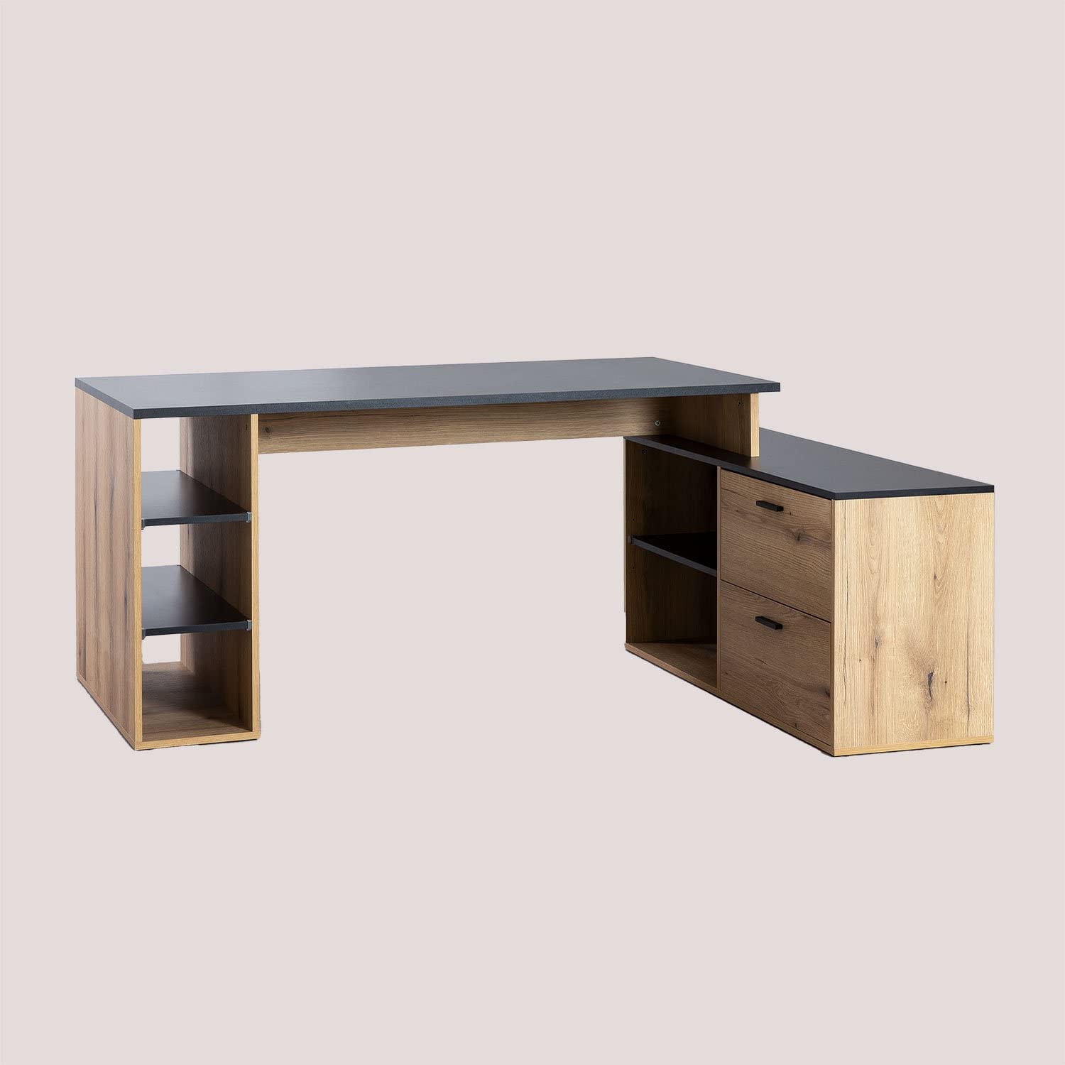 Sklum Taluk Scrivania Angolare Legno 182,5 cm Rustico