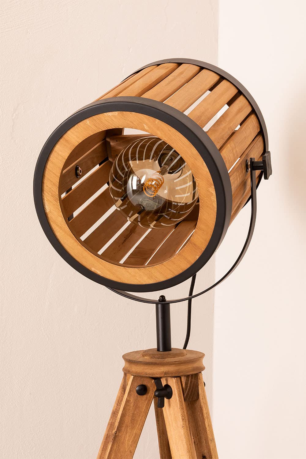Sklum Bamb lampada da terra treppiede black natural 160 cm