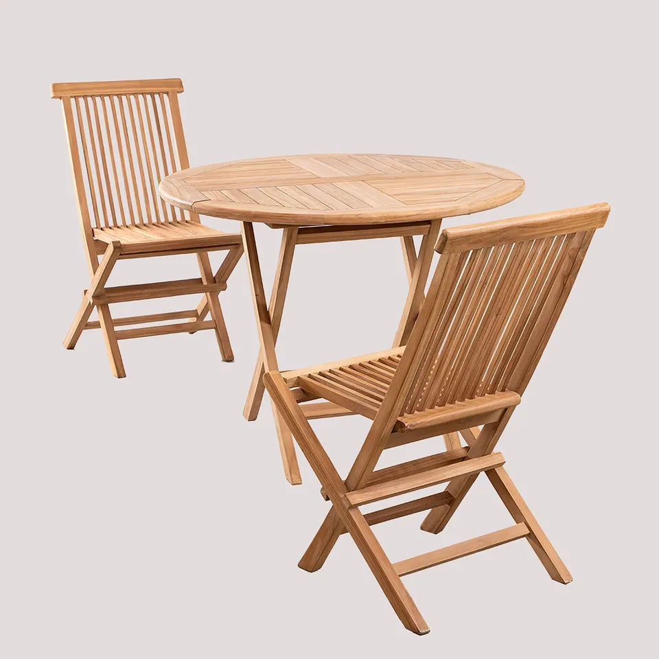 Sklum Pira set giardino teak tavolo e 2 sedie