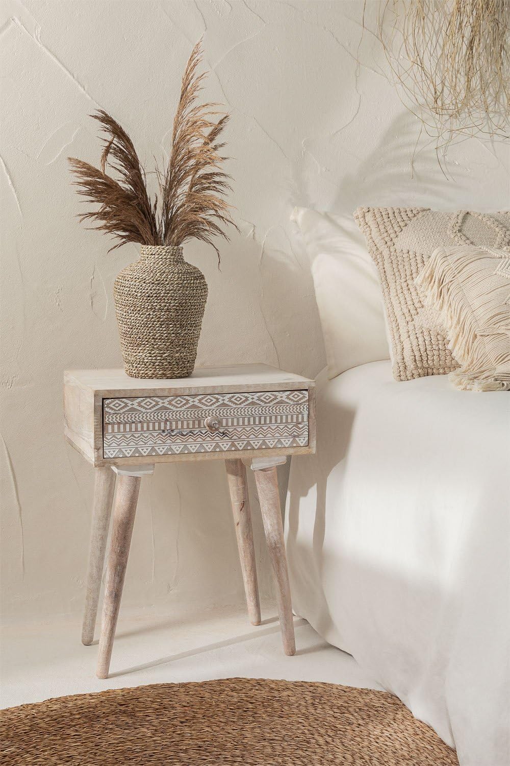 Sklum Ukurla comodino legno mango con cassetto