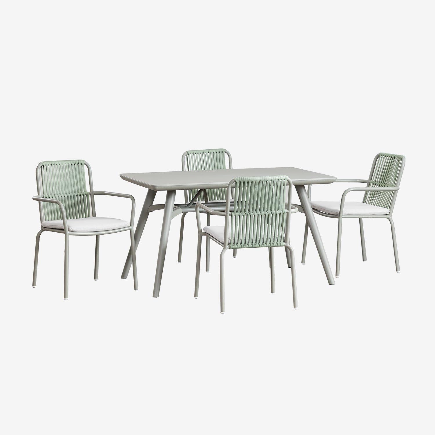 Sklum Scand Alberta 135x80 set tavolo sedie giardino 4 sedie alluminio