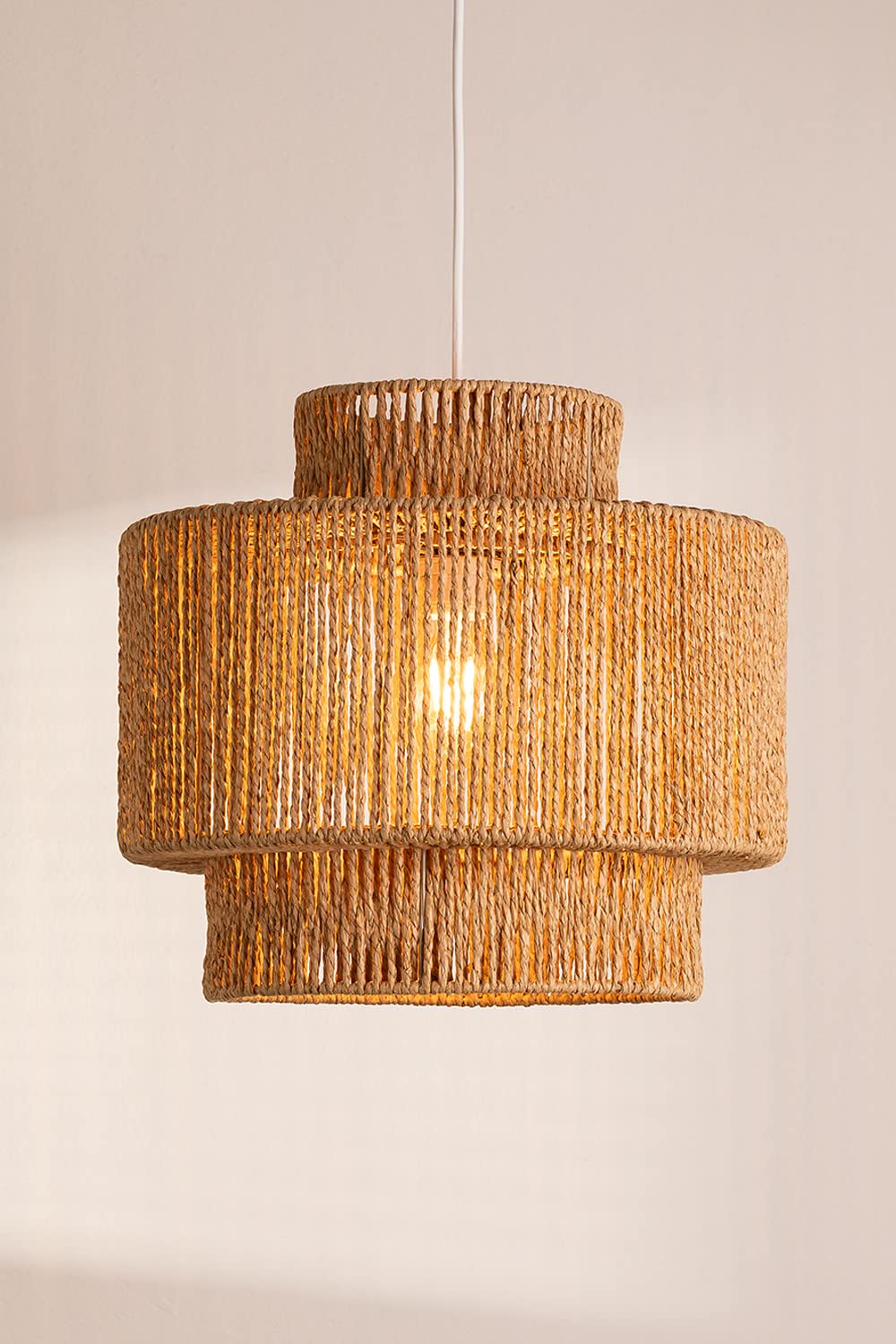 Sklum Kena lampada a sospensione carta Ø40 cm rattan