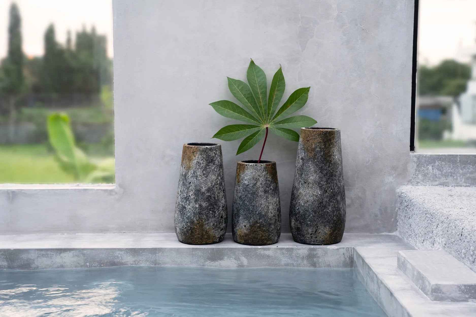 Bambua Spooky vaso terracotta grigio L