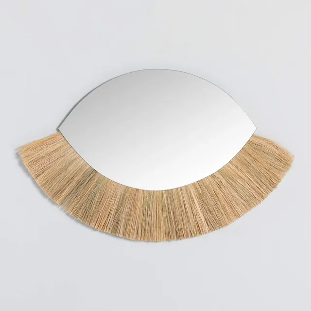 Sklum Rory specchio natural 81x50 cm rafia
