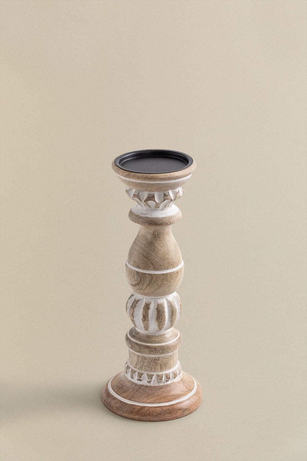 Sklum Taiz Portacandele Legno Mango 31 cm