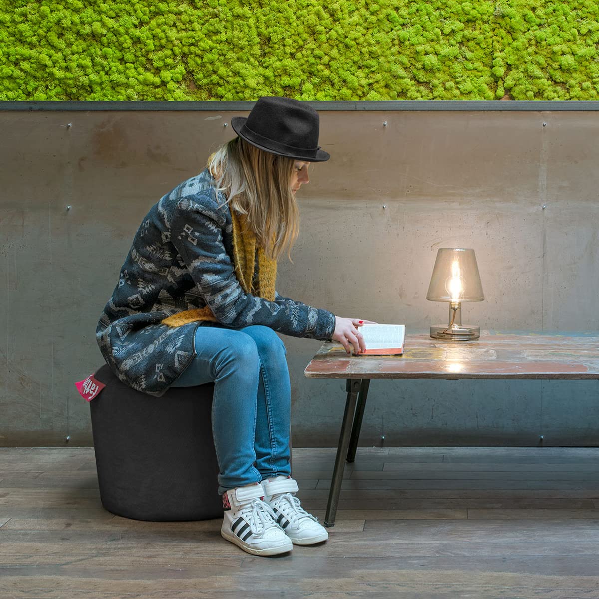 Fatboy Point pouf sgabello nylon nero Ø50 cm