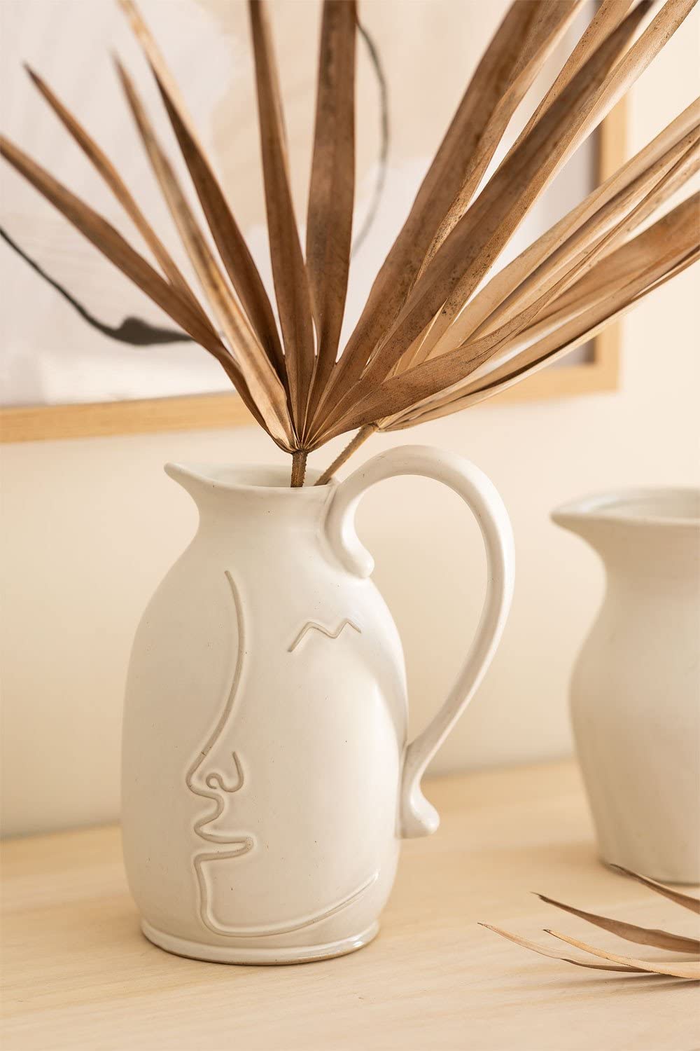 Sklum Aledi Vaso in Ceramica Bianco Antico Viso 21 cm